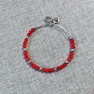 Alex and Ani Red and Silver Beaded Bracelet